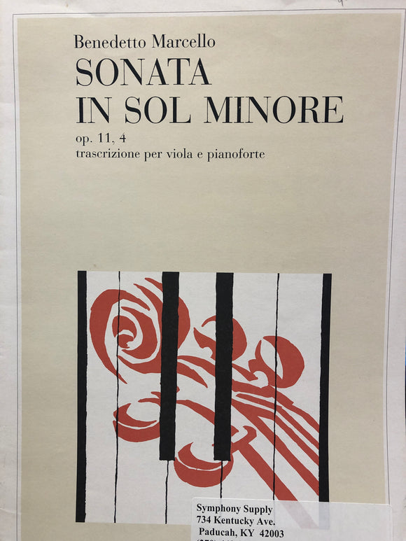 Benedetto Marcello Sonata in G Minor Op.11,4 for Viola and Piano