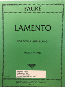 Faure Lamento for Viola and Piano